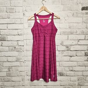 Mondetta Pink Striped Activewear Dress Womenβs Small Built-In Bra